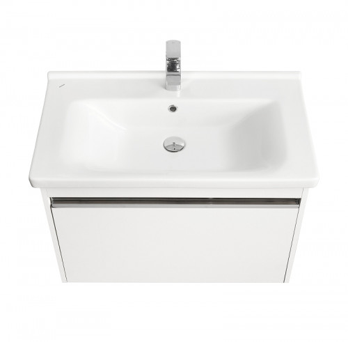 Тумба под раковину Aquaton Капри 80 1A230201KP010 подвесная Белая глянцевая МДФ / ЛДСП