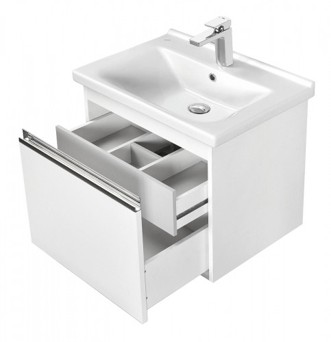 Тумба под раковину Aquaton Капри 80 1A230201KP010 подвесная Белая глянцевая МДФ / ЛДСП