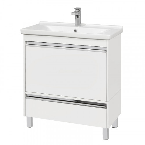 Тумба под раковину Aquaton Капри 80 1A230201KP010 подвесная Белая глянцевая МДФ / ЛДСП