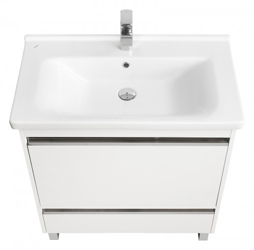 Тумба под раковину Aquaton Капри 80 1A230201KP010 подвесная Белая глянцевая МДФ / ЛДСП