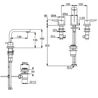 Смеситель для раковины Kludi Pure Solid 343940575 Хром латунь