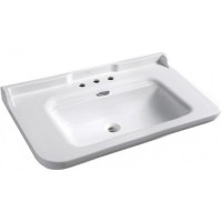 Раковина Kerasan Waldorf 100 4142K1bi/cr*3 Белая фарфор подвесная, полувстраиваемая