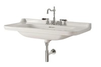Раковина Kerasan Waldorf 100 4142K1bi/cr*3 Белая фарфор подвесная, полувстраиваемая
