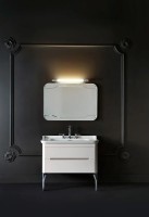 Раковина Kerasan Waldorf 100 4142K1bi/cr*3 Белая фарфор подвесная, полувстраиваемая