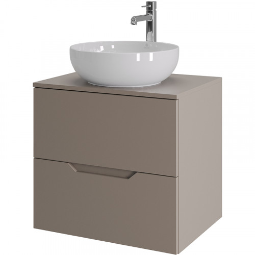 Тумба с раковиной Orange Line 60 Li-60TuLMDF+B07-420W подвесная Латте матовый МДФ / ЛДСП