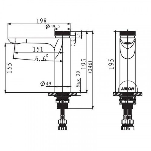 Смеситель для раковины Arrow AMP11872GG цвет Серый