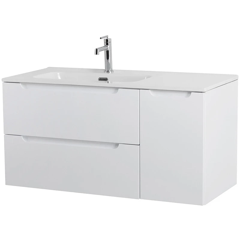 Тумба под раковину BelBagno Etna 100 L ETNA-1000-2C-1A-SO-BL-L подвесная Bianco Lucido МДФ / ЛДСП