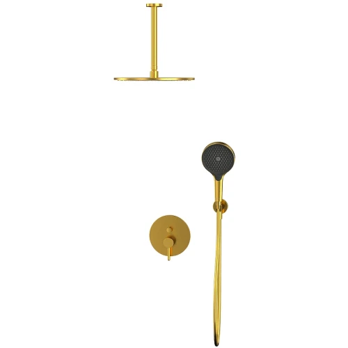 Душевая система Whitecross Y brushed gold YSET12TOPGLB Брашированное золото латунь встраиваемый
