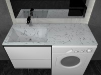 Раковина Stella Polar Мадлен 120 L SP-00001071 на стиральную машину Белый мрамор