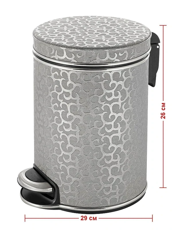 Ведро для мусора Geralis V-FHH-B Flower цвет Серебро, кант Серебро, 5