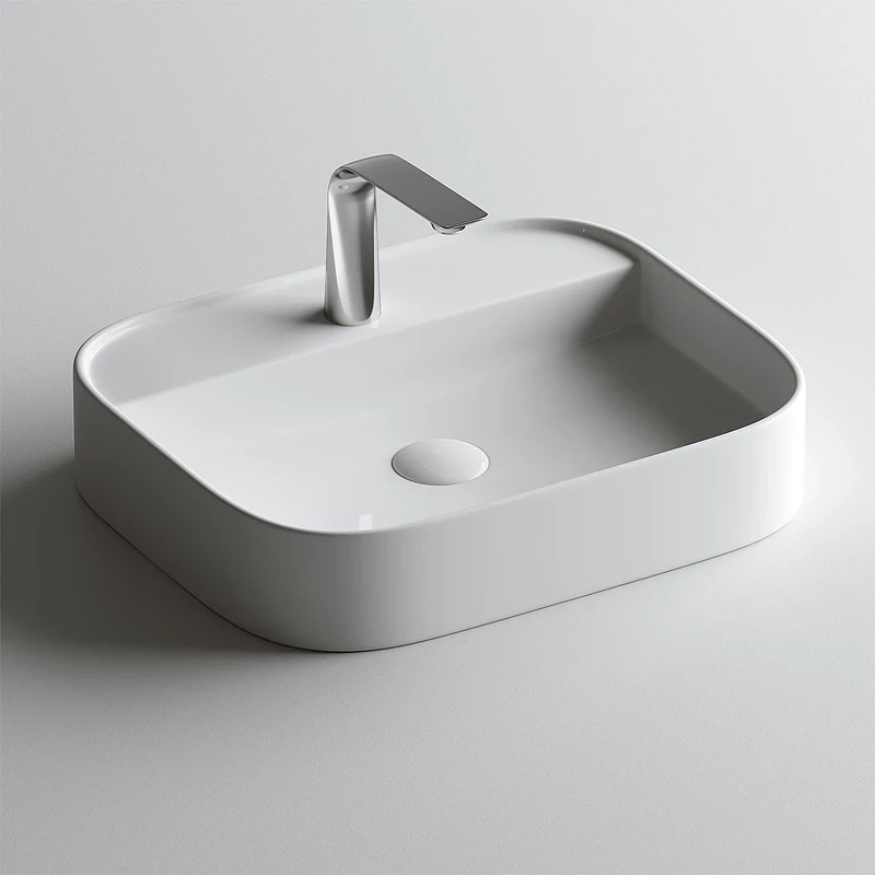 Раковина Ceramicanova Element 55 CN6034 Белая фарфор накладная