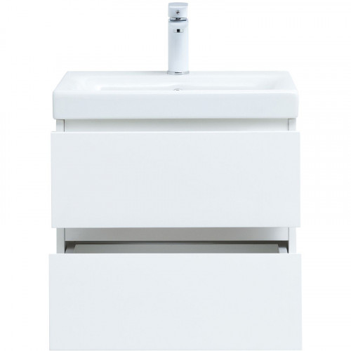 Тумба под раковину Aquanet Беркли 50 302347 подвесная Белый глянец МДФ / ЛДСП