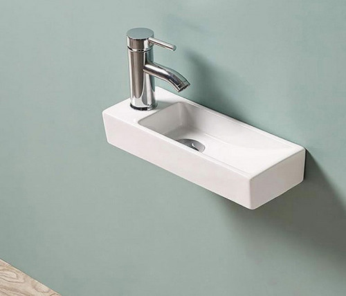 Раковина CeramaLux 38 9048FR Белая фаянс подвесная, накладная