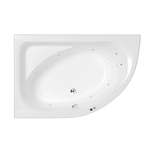 Акриловая ванна Whitecross Aquarella 170x110 L 0108.170110.100.LINE.CR цвет Белый с гидромассажем форсунки Хром