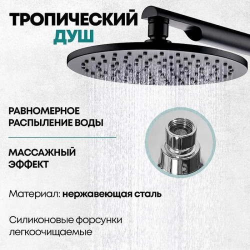 Душевая система Grocenberg GB5090BL Черная матовая