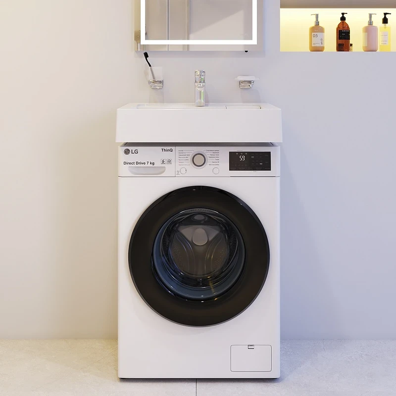 Раковина AM.PM X-Joy 60 M85AWCC0602WG на стиральную машину Белая искусственный камень (литьевой мрамор) на стиральную машину