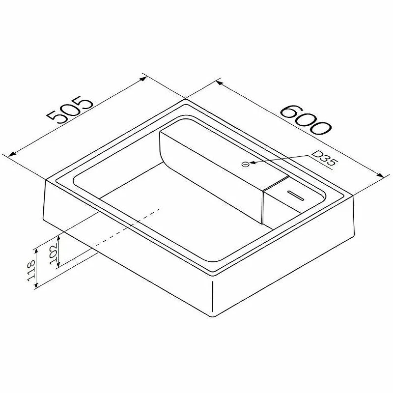 Раковина AM.PM X-Joy 60 M85AWCC0602WG на стиральную машину Белая искусственный камень (литьевой мрамор) на стиральную машину