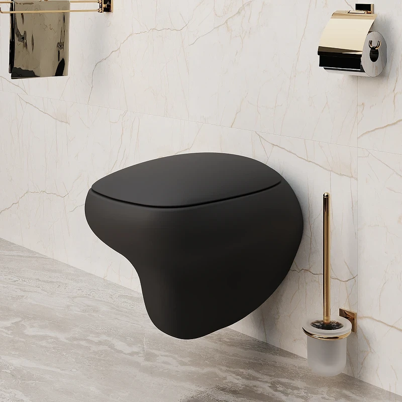 Унитаз Ambassador Diamond 123T20201R подвесной Черный матовый без сиденья фарфор подвесной