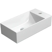 Раковина GSI Kube X 50 9486111 Белая фаянс подвесная, накладная