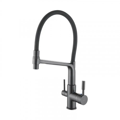 Смеситель для кухни Rose R658Y цвет Пепельный Черный