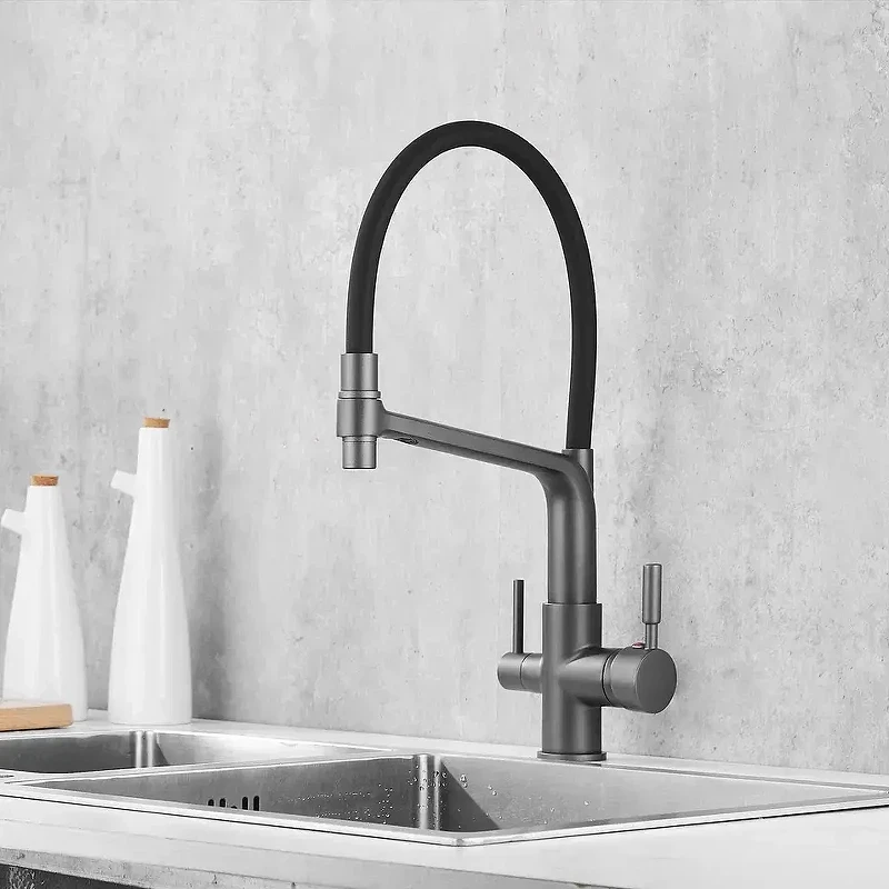 Смеситель для кухни Rose R658Y цвет Пепельный Черный