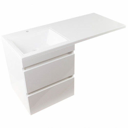 Тумба под раковину Style Line Даллас 110 Люкс Plus подвесная Белая МДФ / ЛДСП