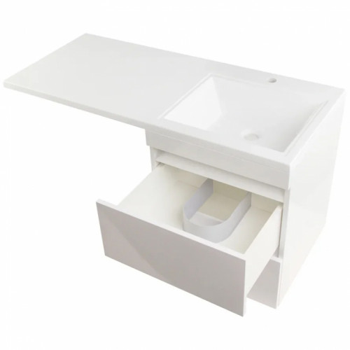 Тумба под раковину Style Line Даллас 110 Люкс Plus подвесная Белая МДФ / ЛДСП