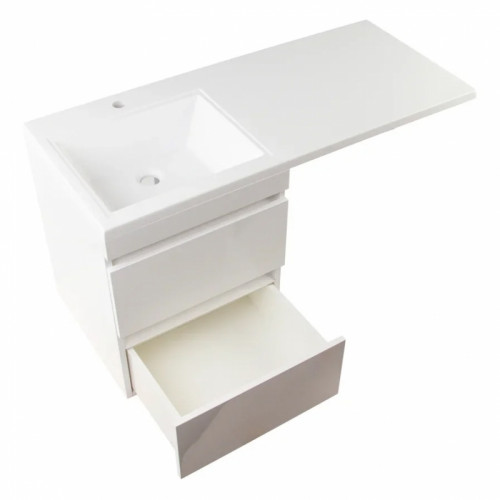 Тумба под раковину Style Line Даллас 110 Люкс Plus подвесная Белая МДФ / ЛДСП