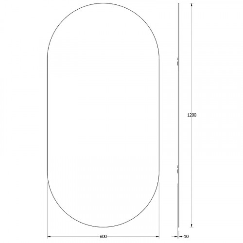 Зеркало Evoform Colora 120х60 BY 0466 с окантовкой - Черный цвет стекло