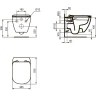 Комплект унитаза с инсталляцией Ideal Standard Tesi Rimless TT00003/121AC с сиденьем Микролифт и Белой клавишей смыва фарфор подвесной