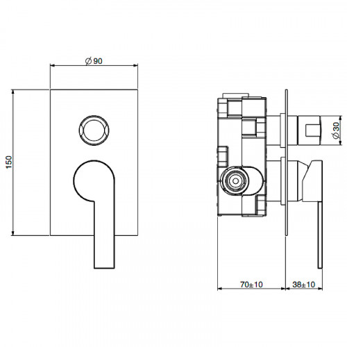 Смеситель для душа Gattoni Color 8033/ESC0 Хром