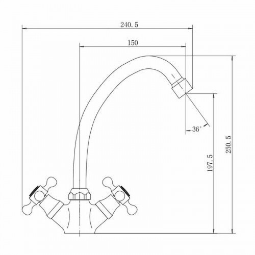 Смеситель для кухни Fashun A4119-2 цвет Хром