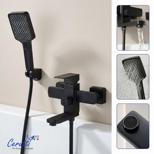 Смеситель для ванны Ceruttispa Клелия (Clelia) VMB CT12064 12064 цвет Черный матовый