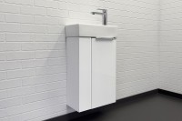 Тумба с раковиной Comforty Асти 40 00-00012835 подвесная Белый глянец МДФ / ЛДСП