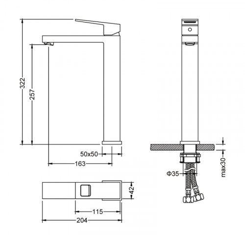 Смеситель для раковины Timo Briana 7111/03F Черный