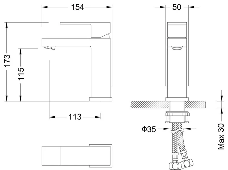 Смеситель для раковины Timo Selene 2061/03F Черный
