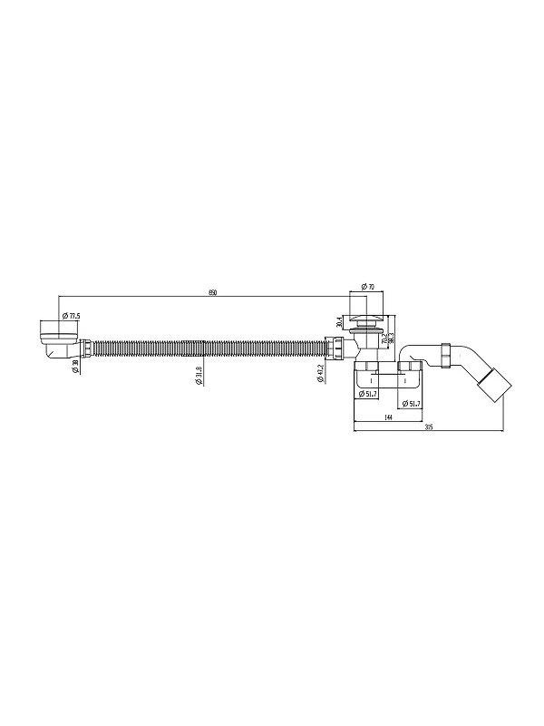 Слив-перелив AltroBagno BD 070307 Gl click-clack цвет Золото