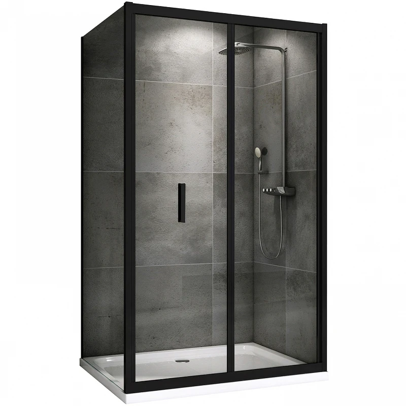 Душевой уголок Abber Sonnenstrand 120x100 AG07120B-S100B профиль Черный стекло прозрачное