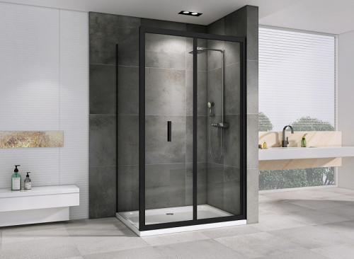 Душевой уголок Abber Sonnenstrand 120x100 AG07120B-S100B профиль Черный стекло прозрачное