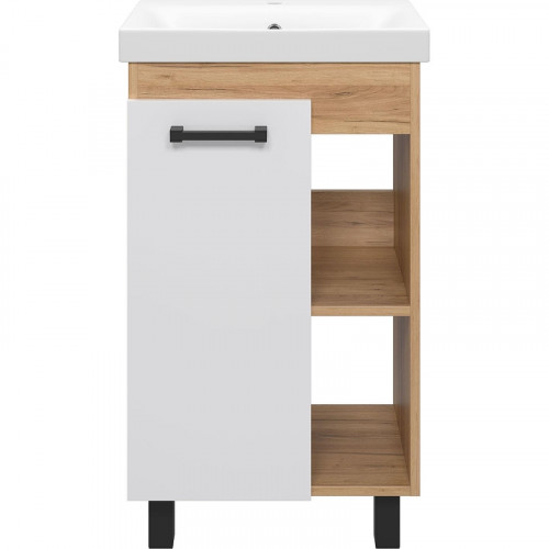 Тумба с раковиной Misty Крафт 50 УТ000013342 Белая Дуб Крафт золотой