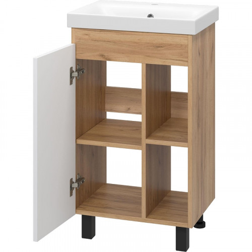 Тумба с раковиной Misty Крафт 50 УТ000013342 Белая Дуб Крафт золотой