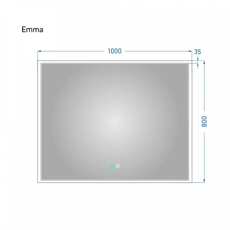 Зеркало Alavann Emma 100 ALV0060008 с подсветкой цвет Белый с сенсорным выключателем и подогревом