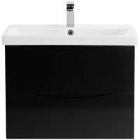Тумба под раковину BelBagno Marino-Cer 70 MARINO-CER-700-2C-SO-NL-P подвесная Nero Lucido МДФ / ЛДСП