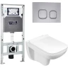 Комплект унитаза с инсталляцией WeltWasser AMBERG 506 ST + KEHLBACH 004 GL-WT + AMBERG RD-CR 10000006891 цвет Белый глянцевый с сиденьем Микролифт и клавишей смыва цвет Хром