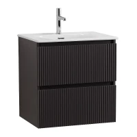 Тумба с раковиной BelBagno Uno 60 UNO-600-2C-SO-GSO+Eco 60 CZR-8073-60 подвесная цвет Темно-серый матовый