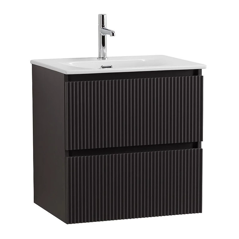 Тумба с раковиной BelBagno Uno 60 UNO-600-2C-SO-GSO+Eco 60 CZR-8073-60 подвесная цвет Темно-серый матовый