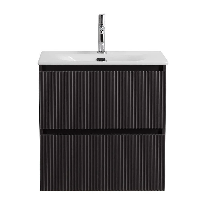 Тумба с раковиной BelBagno Uno 60 UNO-600-2C-SO-GSO+Eco 60 CZR-8073-60 подвесная цвет Темно-серый матовый
