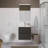 Тумба с раковиной BelBagno Uno 60 UNO-600-2C-SO-GSO+Eco 60 CZR-8073-60 подвесная цвет Темно-серый матовый