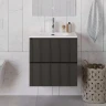 Тумба с раковиной BelBagno Uno 60 UNO-600-2C-SO-GSO+Eco 60 CZR-8073-60 подвесная цвет Темно-серый матовый