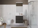 Тумба с раковиной BelBagno Uno 60 UNO-600-2C-SO-GSO+Eco 60 CZR-8073-60 подвесная цвет Темно-серый матовый